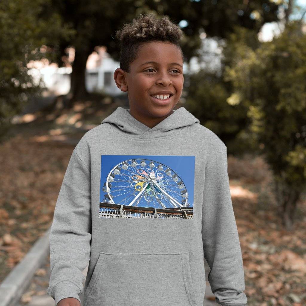 70953-ebb1e0.jpeg Kids' Sponge Fleece Ferris Wheel Hoodie - Hershey Park Hoodies Baby Clothing Kids & Baby Color : Athletic Heather|Black|Military Green