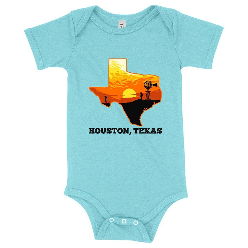 71181-023fcd.jpeg Baby Houston Texas Onesie - Cool Houston Onesies Baby Clothing Kids & Baby Color : Peach Triblend|Ice Blue Triblend|Gray Triblend