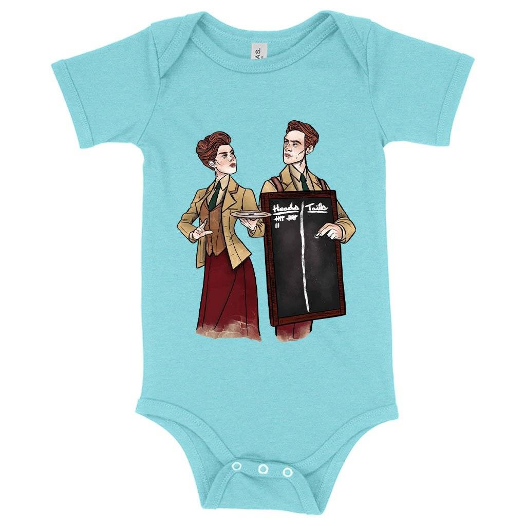 71182-0b9469.jpeg Baby Heads or Tails Onesie - Graphic Onesie Baby Clothing Kids & Baby Color : Peach Triblend|Gray Triblend|Ice Blue Triblend