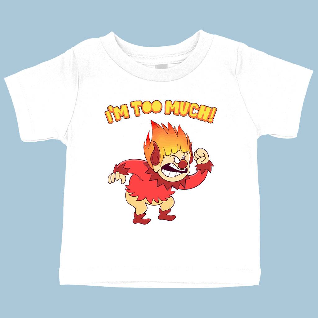 71183-0cdbd0.jpeg Baby I’m Too Much T-Shirt - Heat Miser T-Shirt - Angry T-Shirt Baby Clothing Kids & Baby Color : Heather Columbia Blue|Navy|White