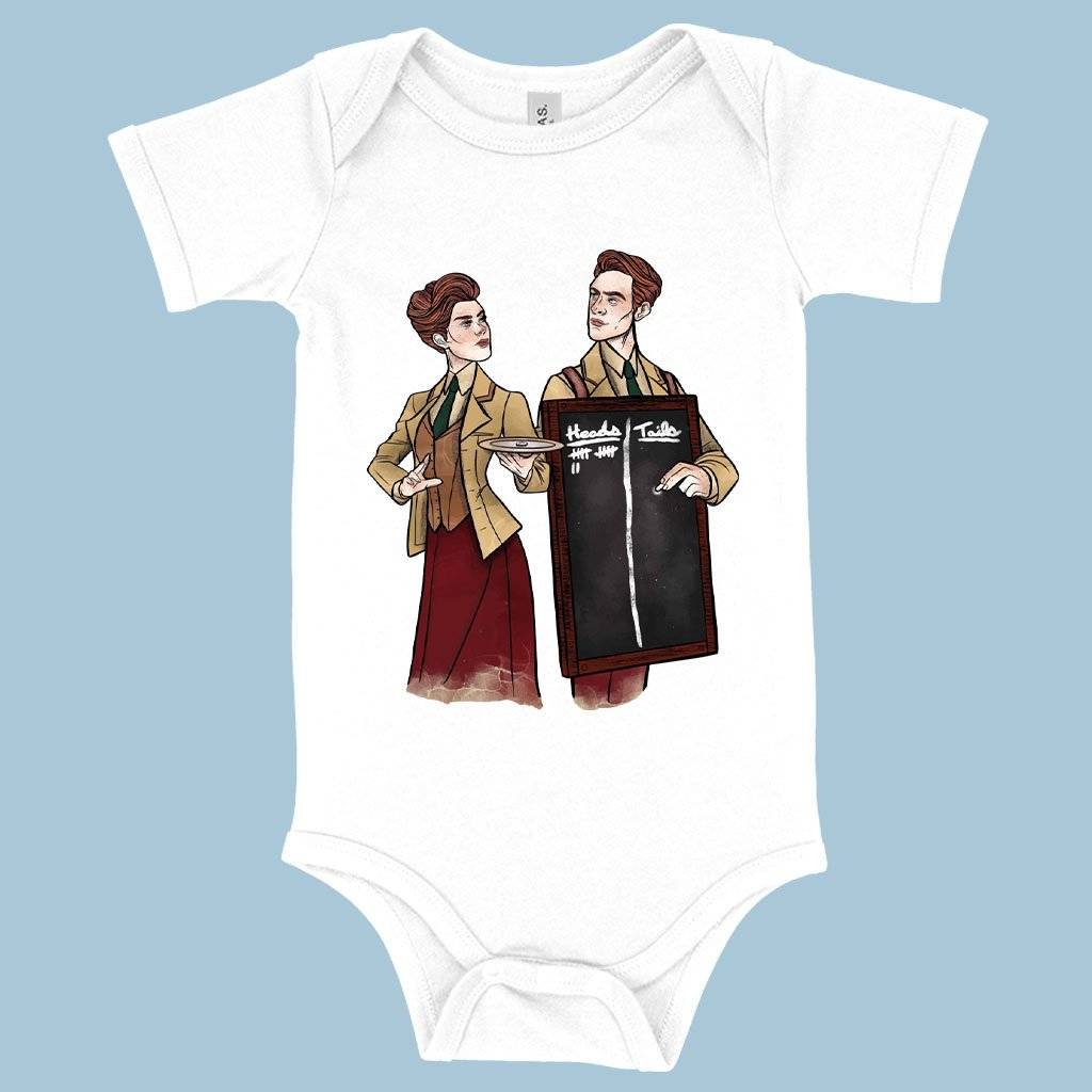 71193-94d3dd.jpeg Baby Jersey Heads or Tails Onesie - Graphic Onesie Baby Clothing Kids & Baby Color : White|Asphalt|Heather Dust