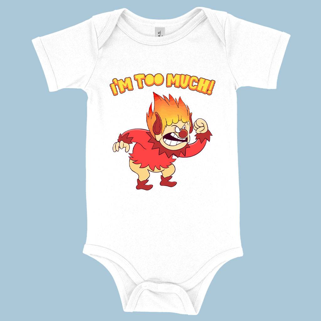 Baby Jersey I’m Too Much Onesie Heat Miser Onesie Angry Onesie