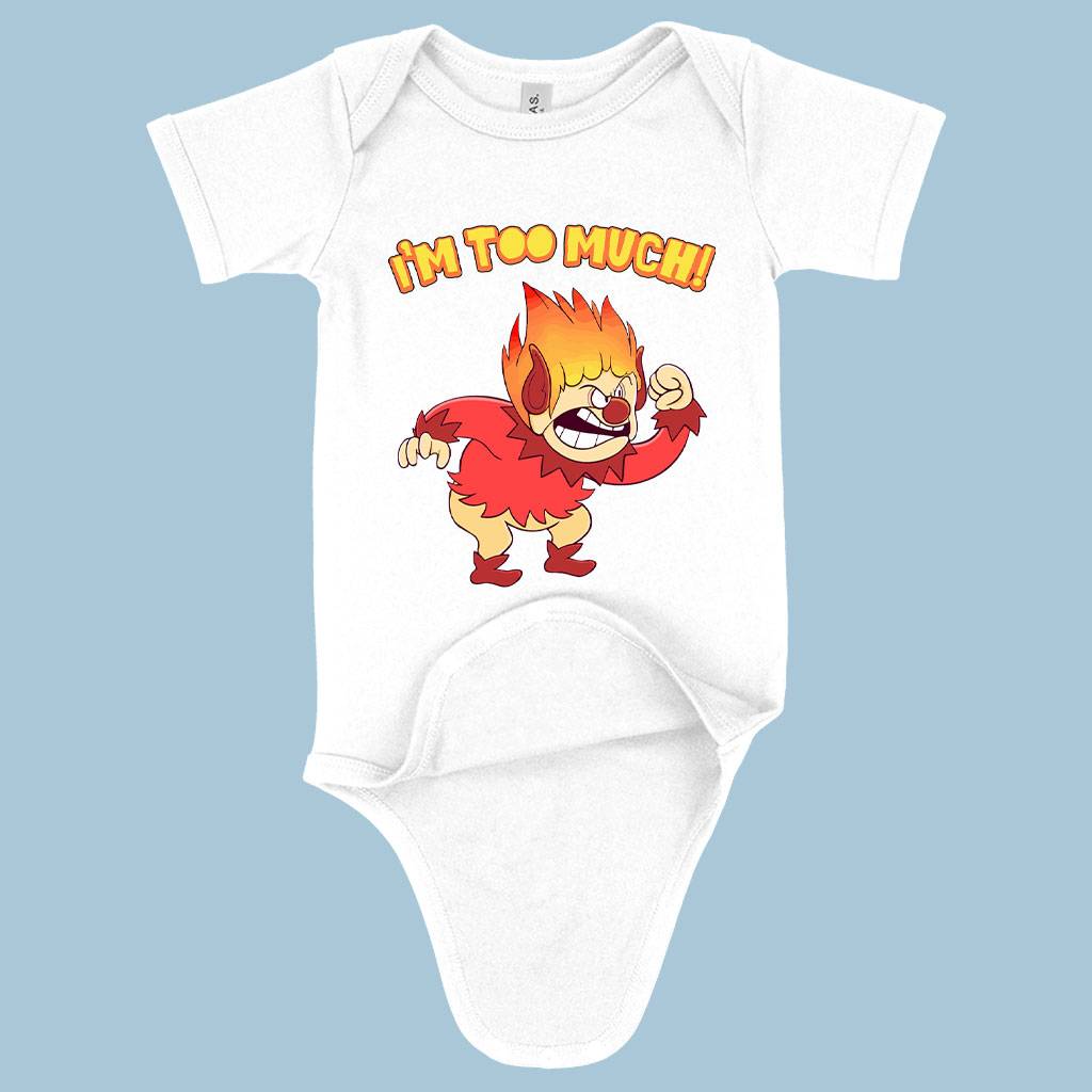 71197-42c900.jpeg Baby Jersey I’m Too Much Onesie - Heat Miser Onesie - Angry Onesie Baby Clothing Kids & Baby Color : White|Asphalt|Heather Columbia Blue