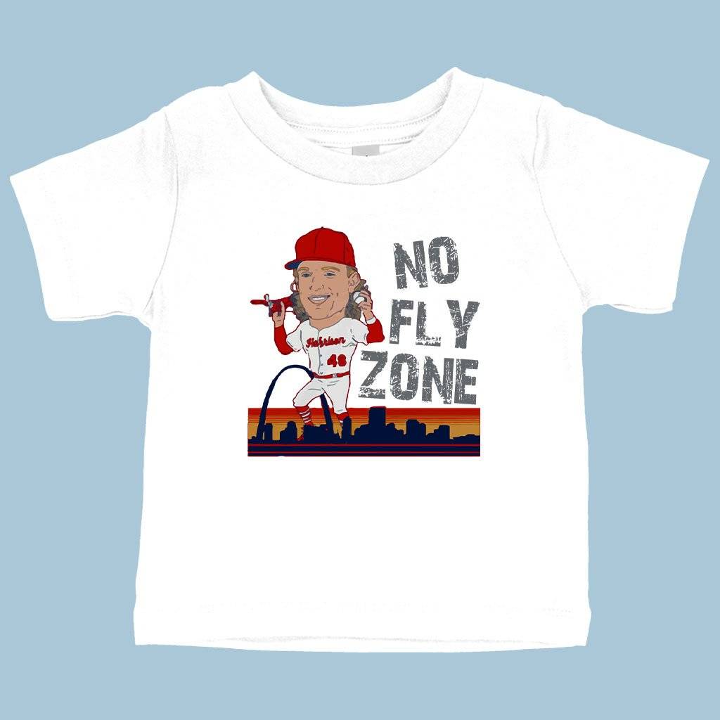 71199-4087ad.jpeg Baby No Fly Zone T-Shirt - Harrison Bader T-Shirt - Baseball T-Shirt Baby Clothing Kids & Baby Color : Yellow|Navy|White