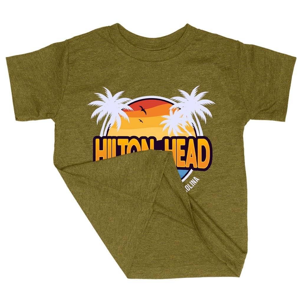 Triblend Toddler Hilton Head Island T-Shirt Kids & Baby Toddler Clothing Color : Ice Blue Triblend|Olive Triblend|Peach Triblend 