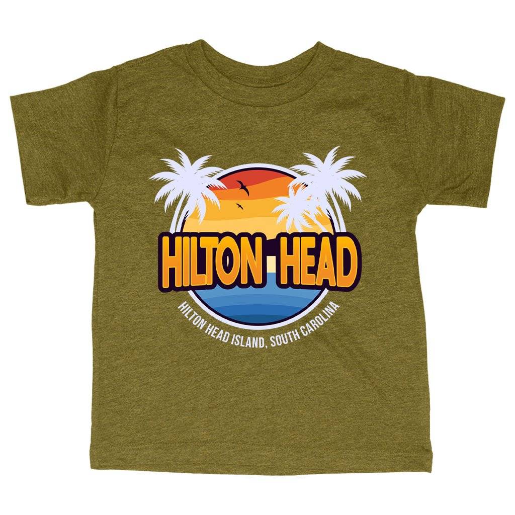 Triblend Toddler Hilton Head Island T-Shirt Kids & Baby Toddler Clothing Color : Ice Blue Triblend|Olive Triblend|Peach Triblend 