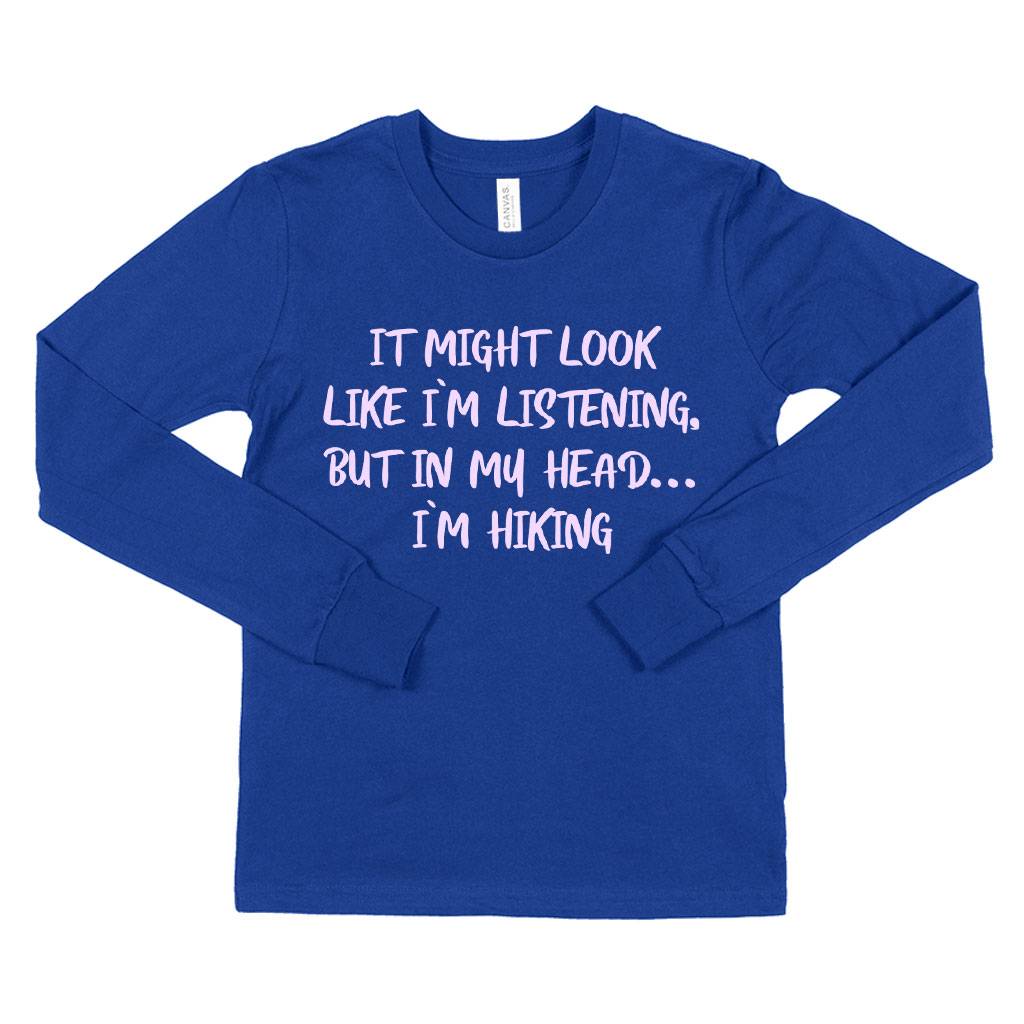 Kids’ I Might Look Like I’m Listening Long Sleeve T-Shirt – Hiking Boys’ T-Shirt – Sarcastic T-Shirt Baby Clothing Kids & Baby Kids' I Might Look Like I’m Listening Long Sleeve T-Shirt - Hiking Boys' T-Shirt - Sarcastic T-Shirt Baby Clothing Kids & Baby Color : True Royal Blue|White|Dark Gray Heather