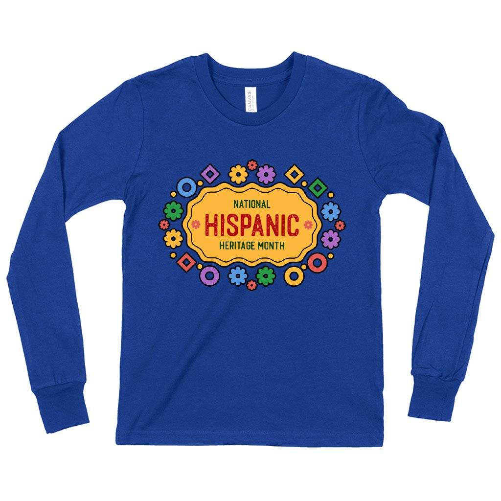 Kids’ National Hispanic Heritage Month Long Sleeve T-Shirt – Spanish T-Shirt Baby Clothing Kids & Baby Color: True Royal Blue Size: S(6/8)|M(10/12)|L(14/16) Kids' National Hispanic Heritage Month Long Sleeve T-Shirt - Spanish T-Shirt Baby Clothing Kids & Baby Color: True Royal Blue Size: S(6/8)|M(10/12)|L(14/16)