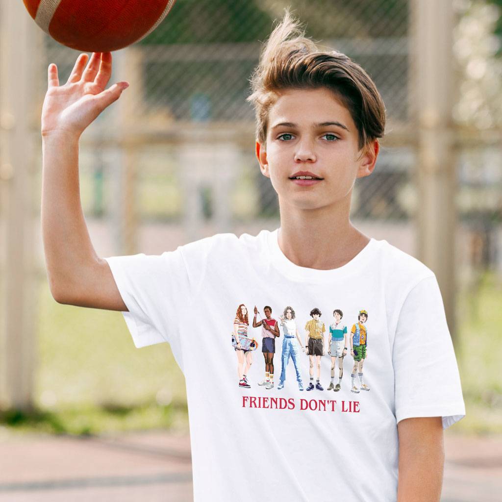 72392-7acf6e.jpeg Kids' Friends Don’t Lie T-Shirt - Stranger Things T-Shirt Kids & Baby Kids' Clothing Color : White|Black|Natural