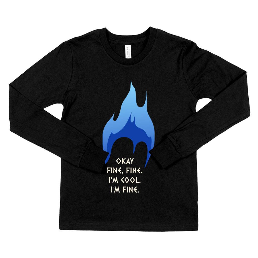 72523-db9991.jpeg Kids' I’m Cool I’m Fine Long Sleeve T-Shirt - Hades T-Shirt Kids & Baby Kids' Clothing Color : Heather Yellow Gold|Black|White