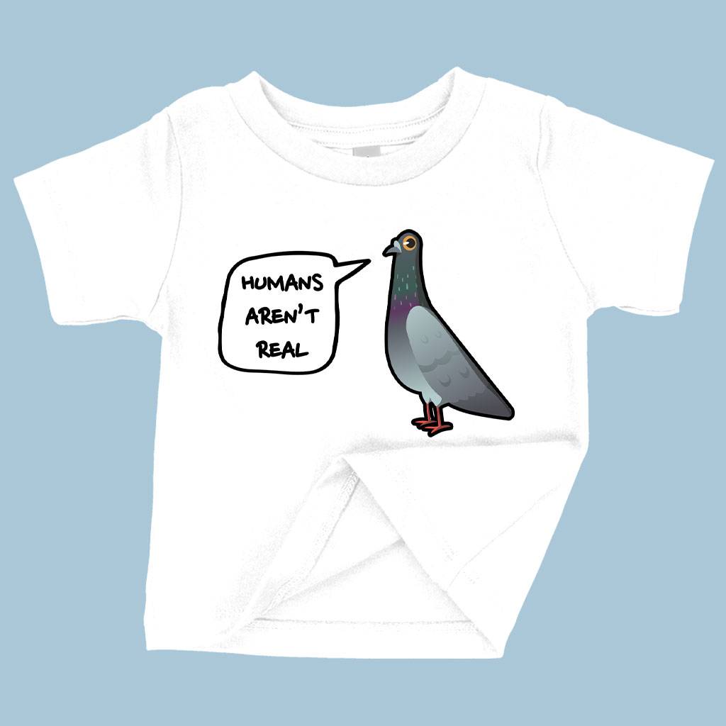 72674-3404fb.jpeg Baby Humans Aren’t Real T-Shirt - Pigeon T-Shirt Baby Clothing Kids & Baby Color : Yellow|Heather Columbia Blue|White
