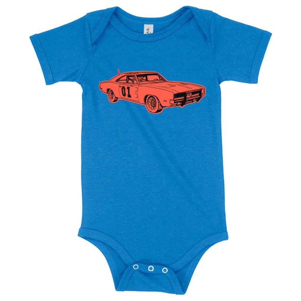 72685-70b4f6.jpeg Baby Jersey General Lee Onesie - Car Onesie Baby Clothing Kids & Baby Color : White|Heather Columbia Blue|Asphalt