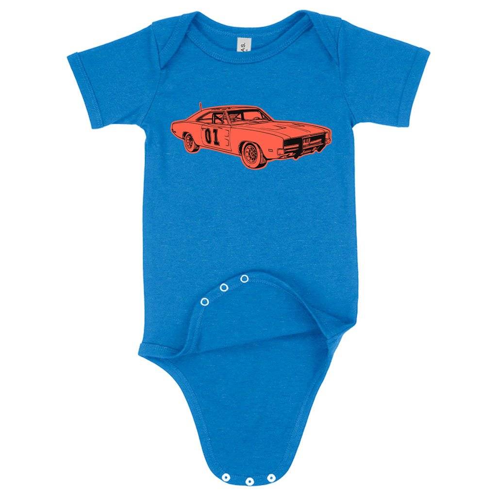 72685-ddf69e.jpeg Baby Jersey General Lee Onesie - Car Onesie Baby Clothing Kids & Baby Color : White|Heather Columbia Blue|Asphalt