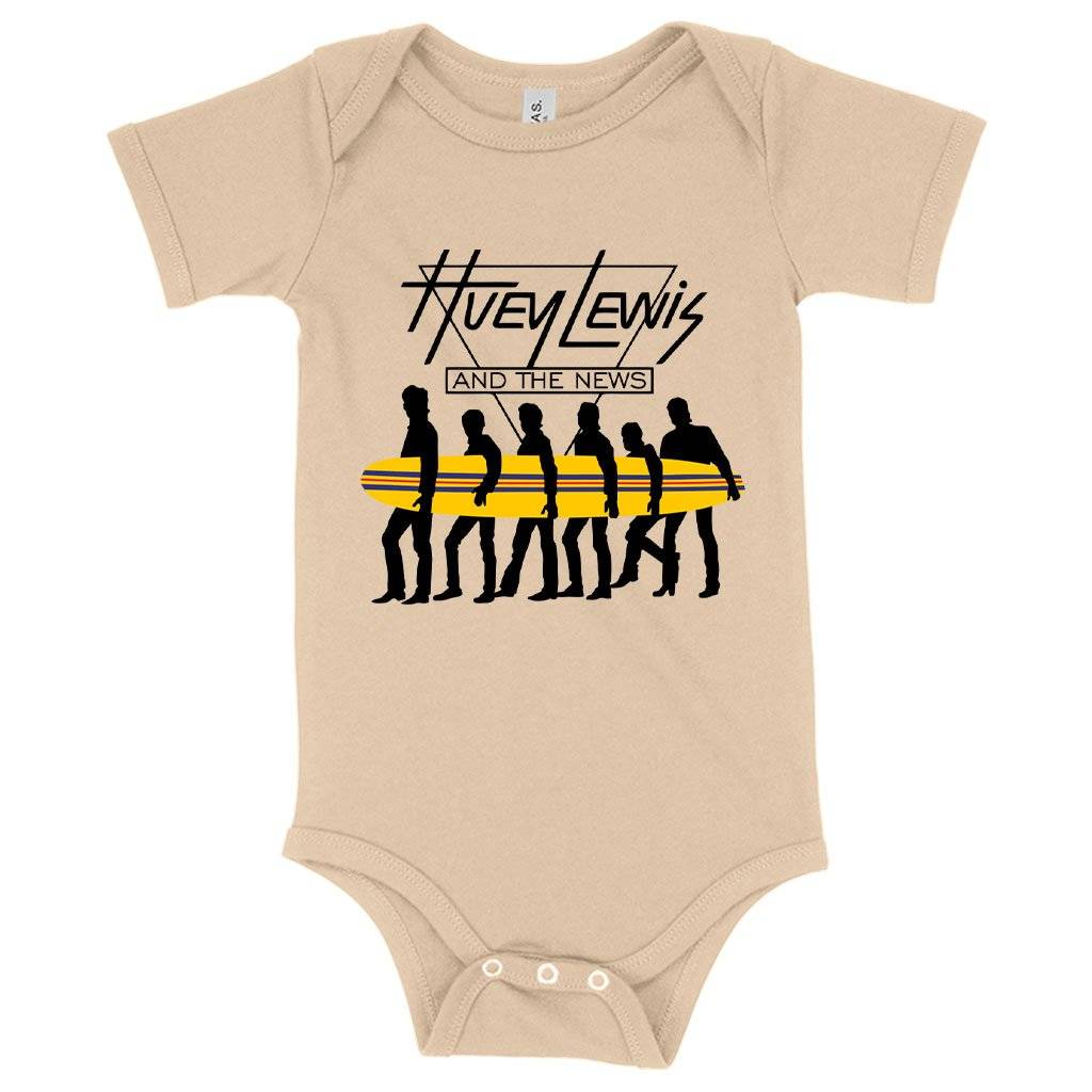 72691-449934.jpeg Baby Jersey Huey Lewis and the News Onesie - 80's Onesie Baby Clothing Kids & Baby Color : White|Pink|Heather Dust