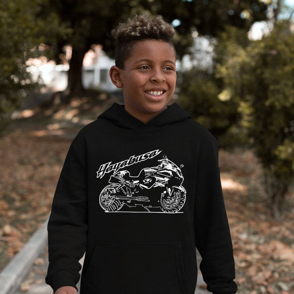 73340-d81561.jpeg Kids' Sponge Fleece Hayabusa Hoodie - Bike Hoodie Kids & Baby Kids' Clothing Color : Athletic Heather|Military Green|Black