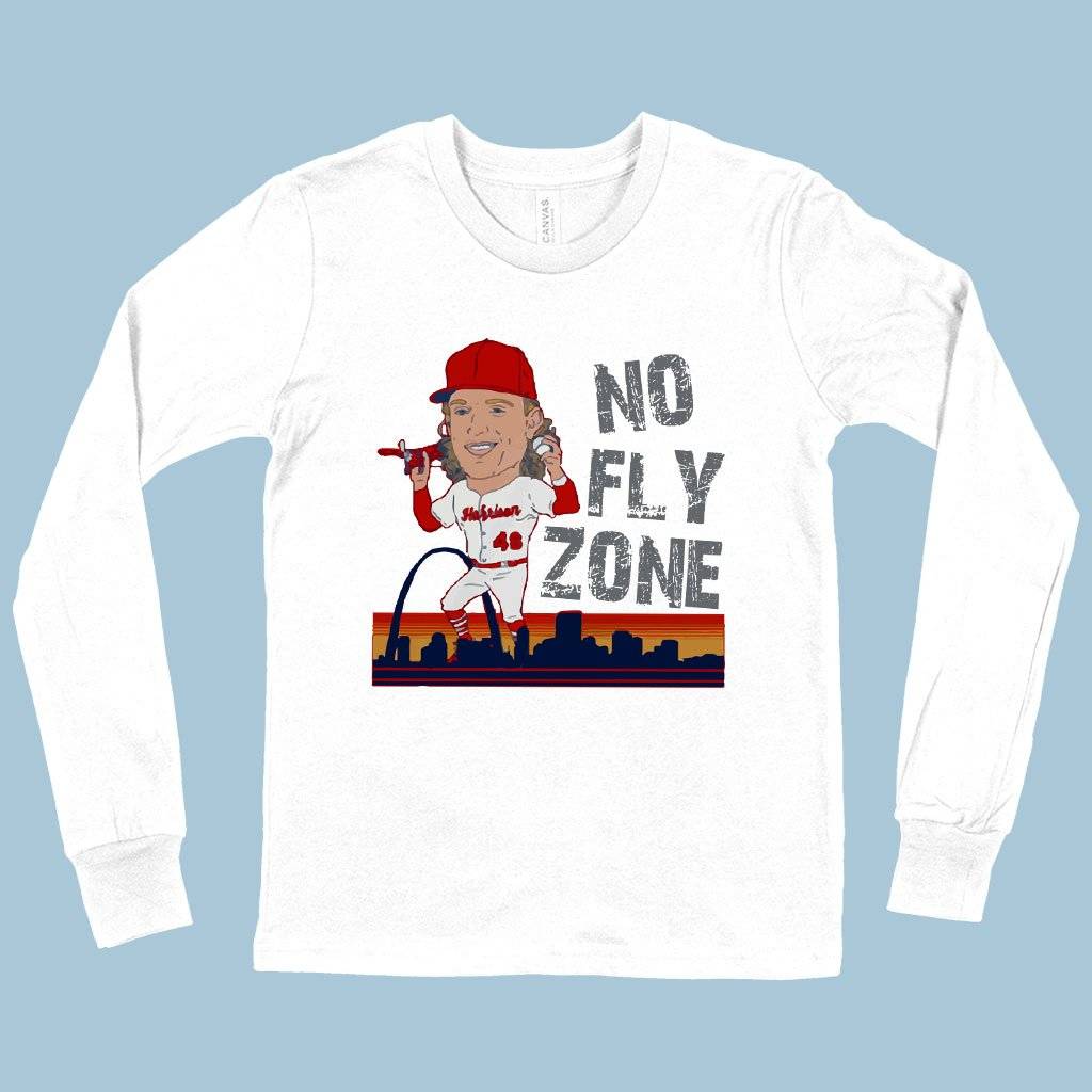73350-fd1832.jpeg Kids' No Fly Zone Long Sleeve T-Shirt - Harrison Bader T-Shirt - Baseball T-Shirt Kids & Baby Kids' Clothing Color : True Royal Blue|White|Black