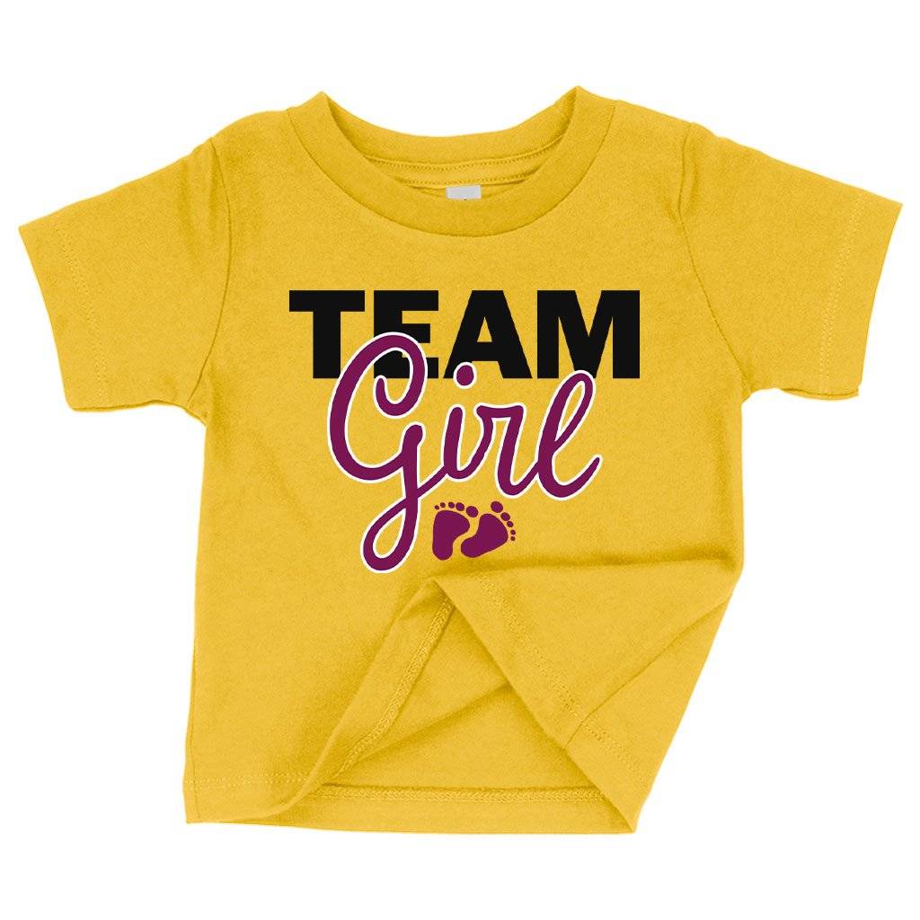 73543-02d600.jpeg Baby Team Girl T-Shirt - Girl Baby Shower T-Shirt Ideas Baby Clothing Kids & Baby Color : Yellow|Pink|White