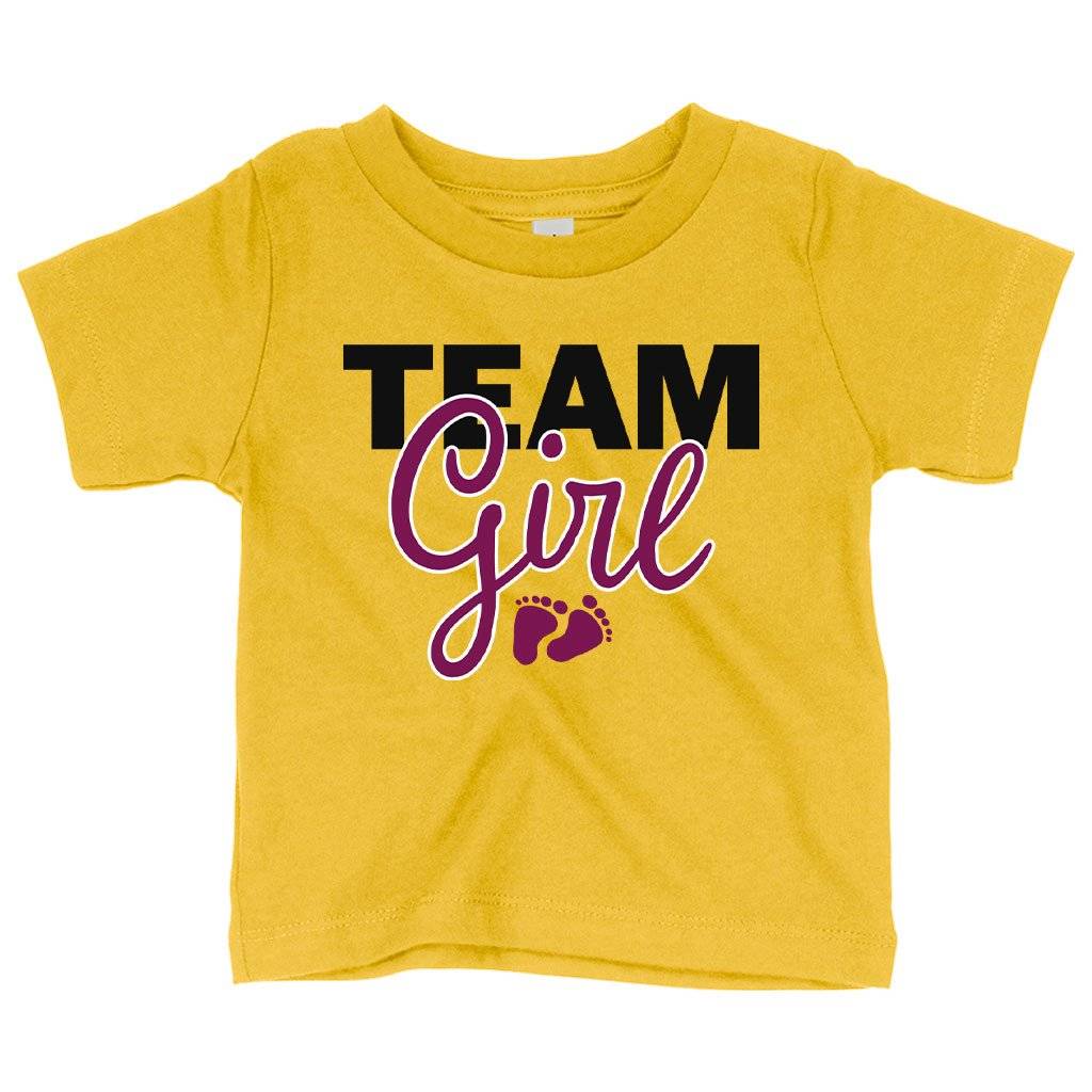 73543-4fe3f3.jpeg Baby Team Girl T-Shirt - Girl Baby Shower T-Shirt Ideas Baby Clothing Kids & Baby Color : Yellow|Pink|White