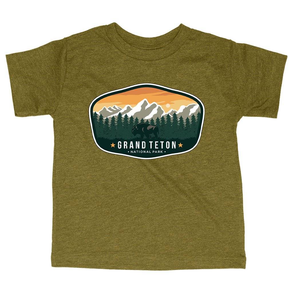 73573-cd5054.jpeg Triblend Toddler Grand Teton National Park T-Shirt - USA T-Shirt Kids & Baby Toddler Clothing Color : Ice Blue Triblend|Olive Triblend|Peach Triblend