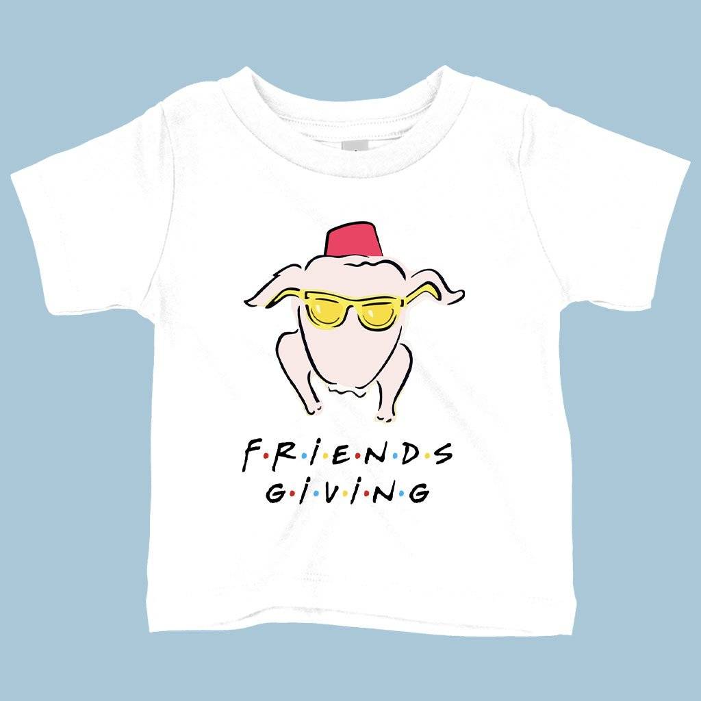 73693-1f6d1d.jpeg Baby Friendsgiving T-Shirt - Thanksgiving T-Shirts Baby Clothing Kids & Baby Color : Heather Columbia Blue|Navy|White