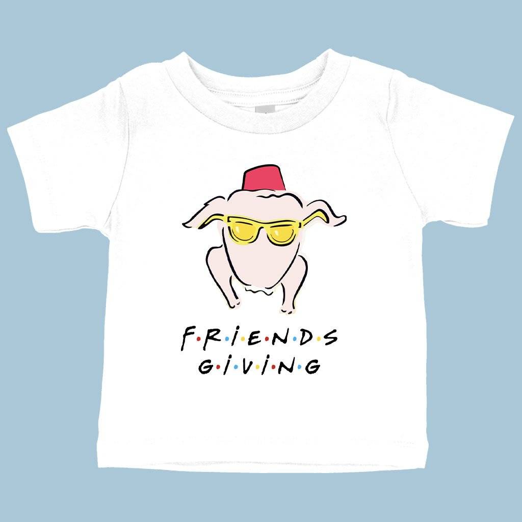 73693-bf2ff9.jpeg Baby Friendsgiving T-Shirt - Thanksgiving T-Shirts Baby Clothing Kids & Baby Color : Heather Columbia Blue|Navy|White