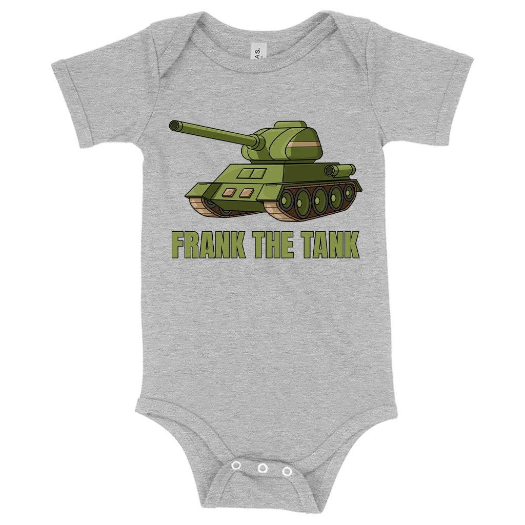 73747-06f2df.jpeg Baby Frank the Tank Onesie - Old School Onesie Baby Clothing Kids & Baby Color : Peach Triblend|Gray Triblend|Ice Blue Triblend