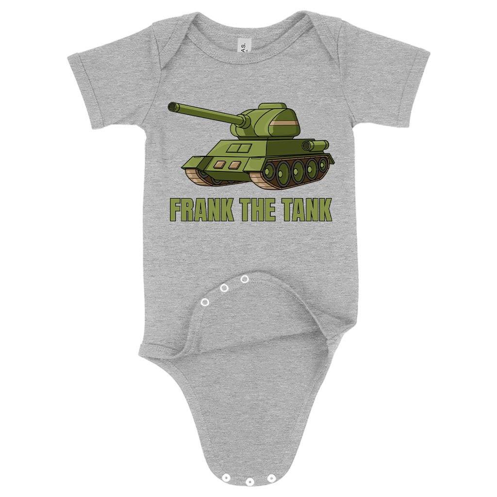 73747-b146a8.jpeg Baby Frank the Tank Onesie - Old School Onesie Baby Clothing Kids & Baby Color : Peach Triblend|Gray Triblend|Ice Blue Triblend