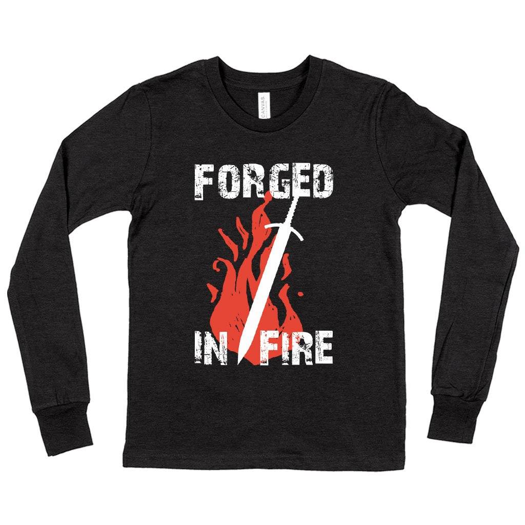 73761-8a24fe.jpeg Kids' Forged in Fire Long Sleeve T-Shirt - It Will Kill T-Shirt Kids & Baby Kids' Clothing Color : True Royal Blue|White|Dark Gray Heather