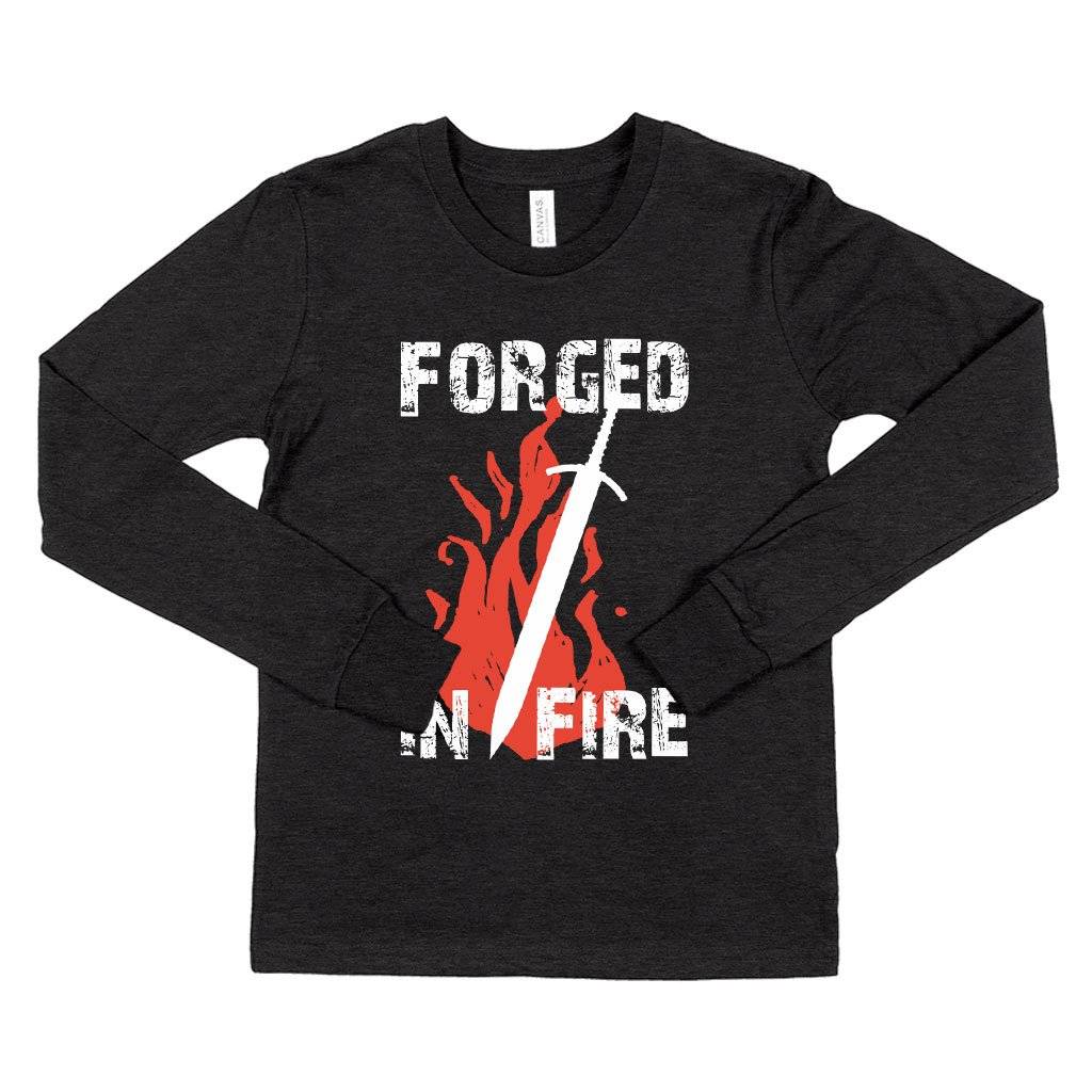 73761-afb34e.jpeg Kids' Forged in Fire Long Sleeve T-Shirt - It Will Kill T-Shirt Kids & Baby Kids' Clothing Color : True Royal Blue|White|Dark Gray Heather