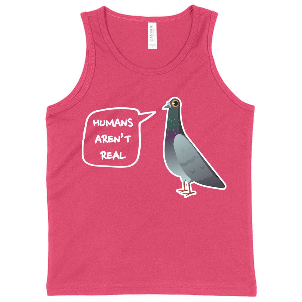 73767-f84994.jpeg Kids' Humans Aren’t Real Tank - Pigeon Tank Kids & Baby Kids' Clothing Color : Neon Pink|Neon Blue|Athletic Heather