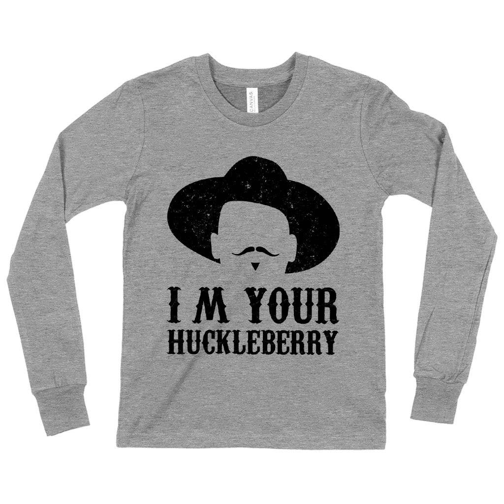 73771-7ca1a1.jpeg Kids' I'm Your Huckleberry Long Sleeve T-Shirt - Vintage Cowboy T-Shirt Kids & Baby Kids' Clothing Color : Heather Yellow Gold|True Royal Blue|Gray Triblend