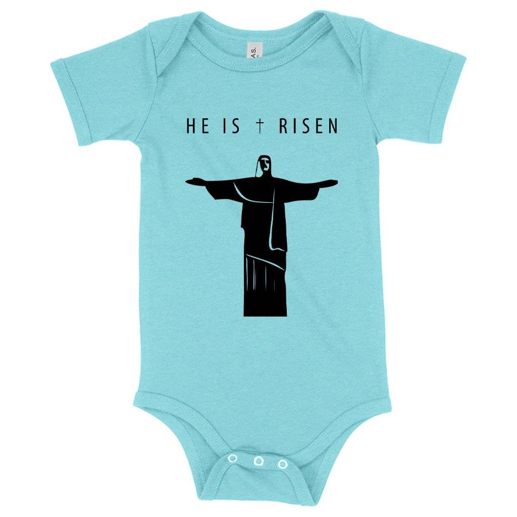 73919-dab011.jpeg Baby He Is Risen Onesie - Christain Onesies Baby Clothing Kids & Baby Color : Mauve Triblend|Ice Blue Triblend|Gray Triblend
