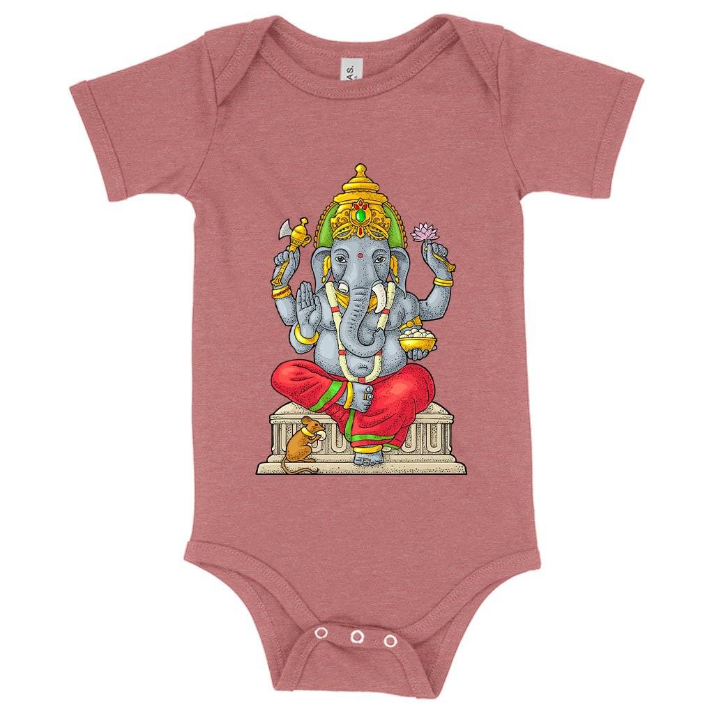 73921-71be74.jpeg Baby Ganesh Onesie - Hindu Onesies Baby Clothing Kids & Baby Color : Peach Triblend|Ice Blue Triblend|Mauve Triblend