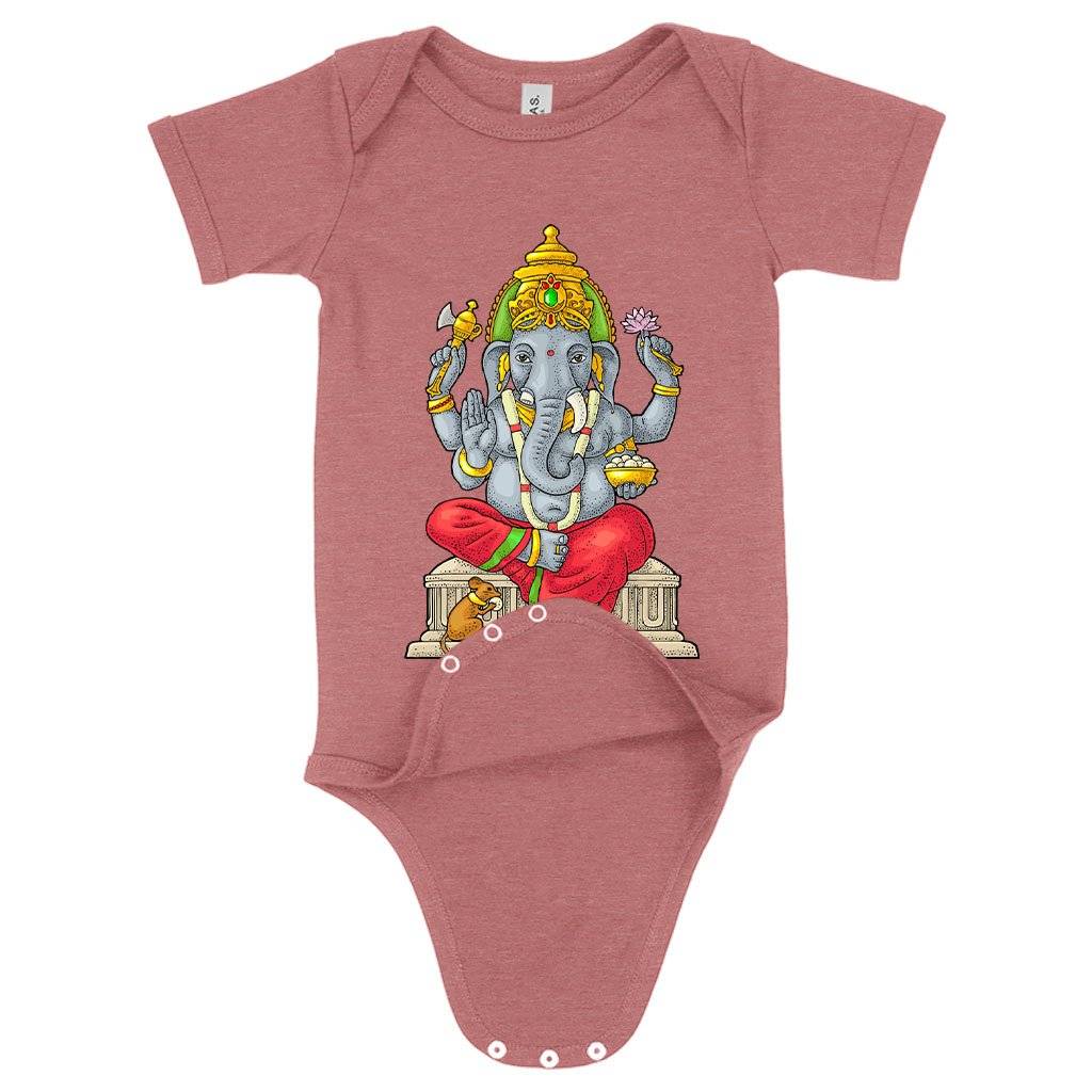 73921-9733f0.jpeg Baby Ganesh Onesie - Hindu Onesies Baby Clothing Kids & Baby Color : Peach Triblend|Ice Blue Triblend|Mauve Triblend