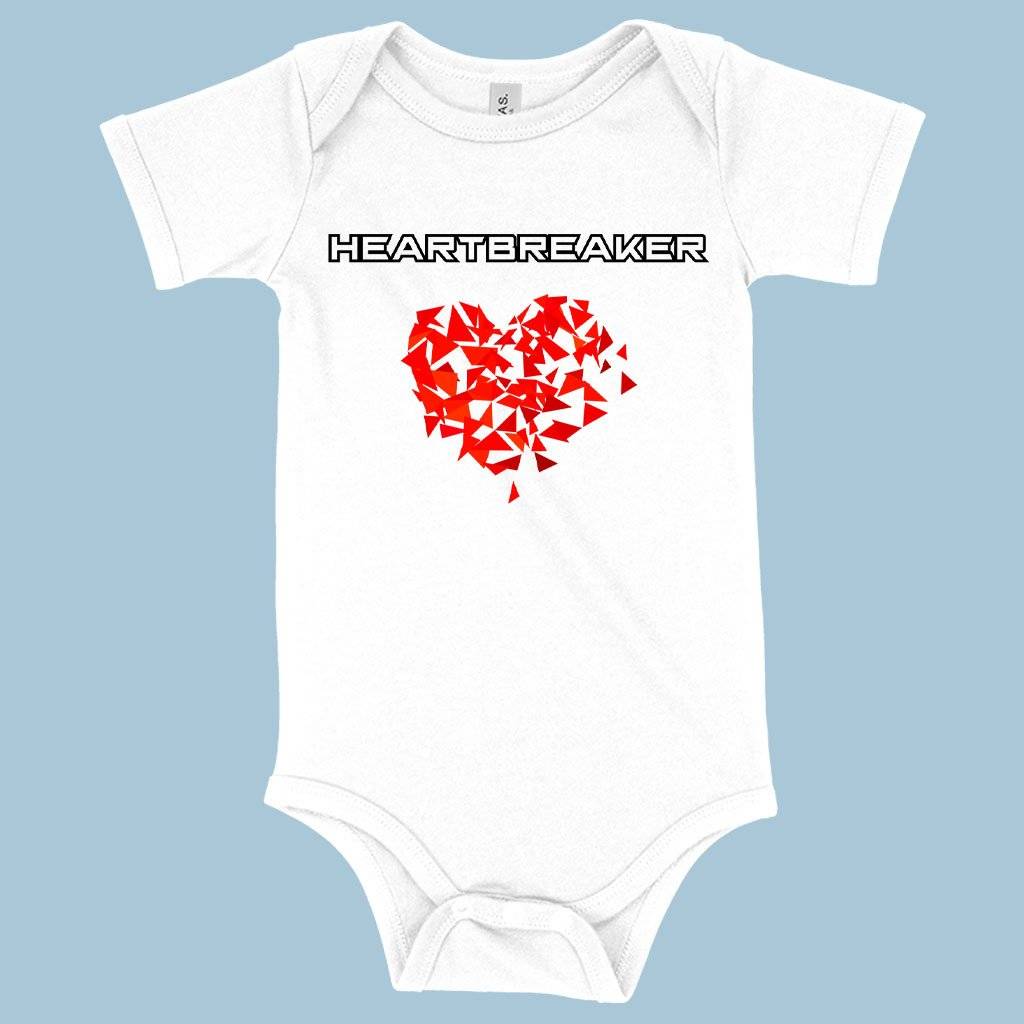 74107-48ff1c.jpeg Baby Jersey Heartbreaker Onesie - Love Onesie Baby Clothing Kids & Baby Color : White|Asphalt|Heather Dust