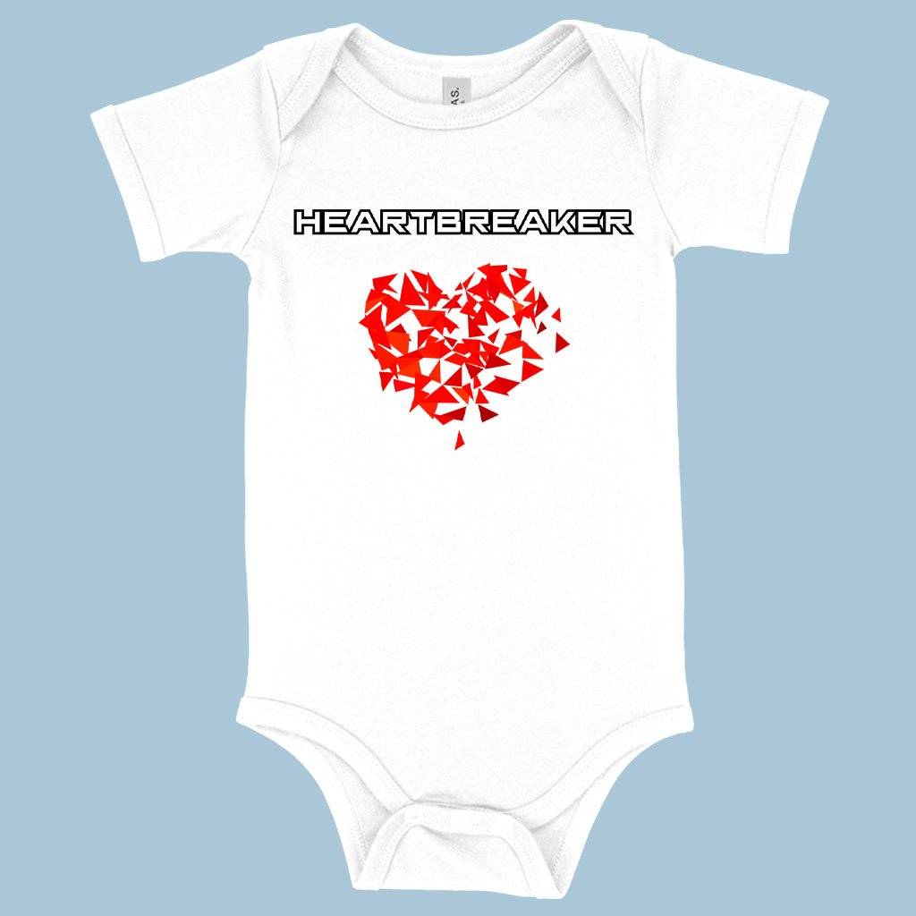 74107-8b932d.jpeg Baby Jersey Heartbreaker Onesie - Love Onesie Baby Clothing Kids & Baby Color : White|Asphalt|Heather Dust
