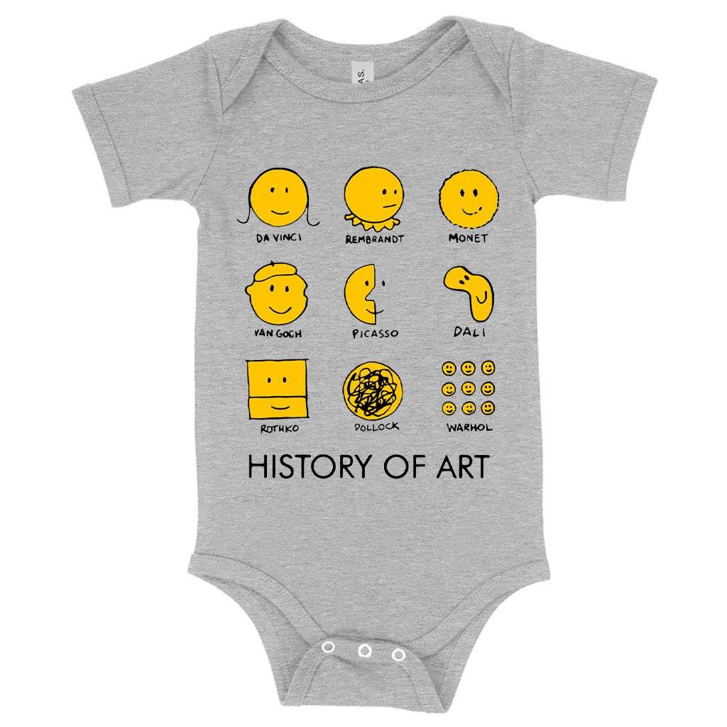 Baby History of Art Onesie - Funny Art Onesie Baby Clothing Kids & Baby Color : Gray Triblend|Peach Triblend|Ice Blue Triblend 