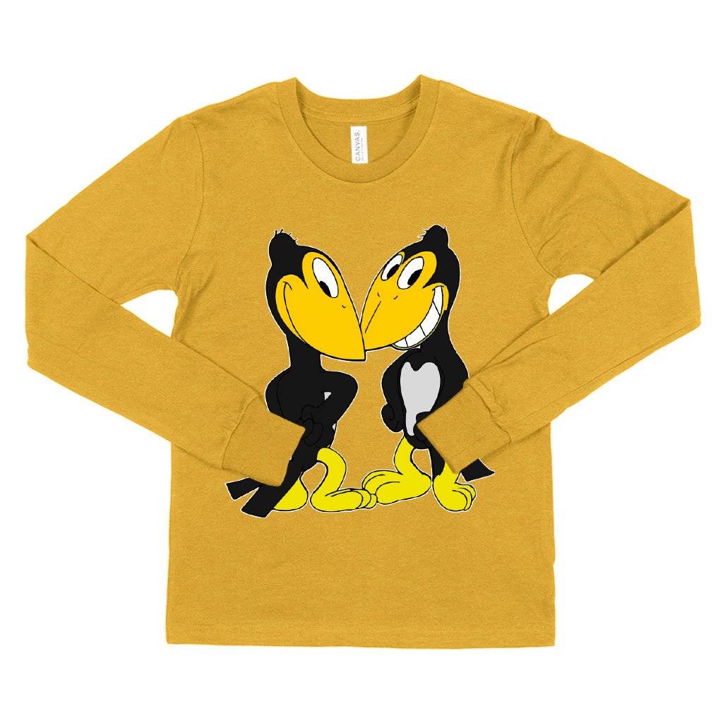 74275-530981.jpeg Kids' Heckle and Jeckle Long Sleeve T-Shirt - Cartoon T-Shirt Kids & Baby Kids' Clothing Color : White|Gray Triblend|Heather Yellow Gold