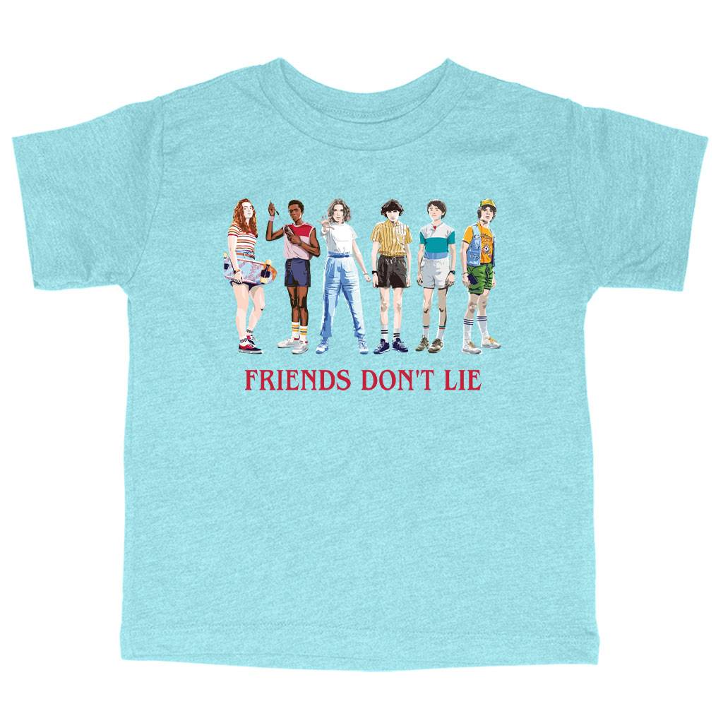 75901-d89fb4.jpeg Triblend Toddler Friends Don’t Lie T-Shirt - Stranger Things T-Shirt Kids & Baby Toddler Clothing Color : Ice Blue Triblend|Olive Triblend|Peach Triblend