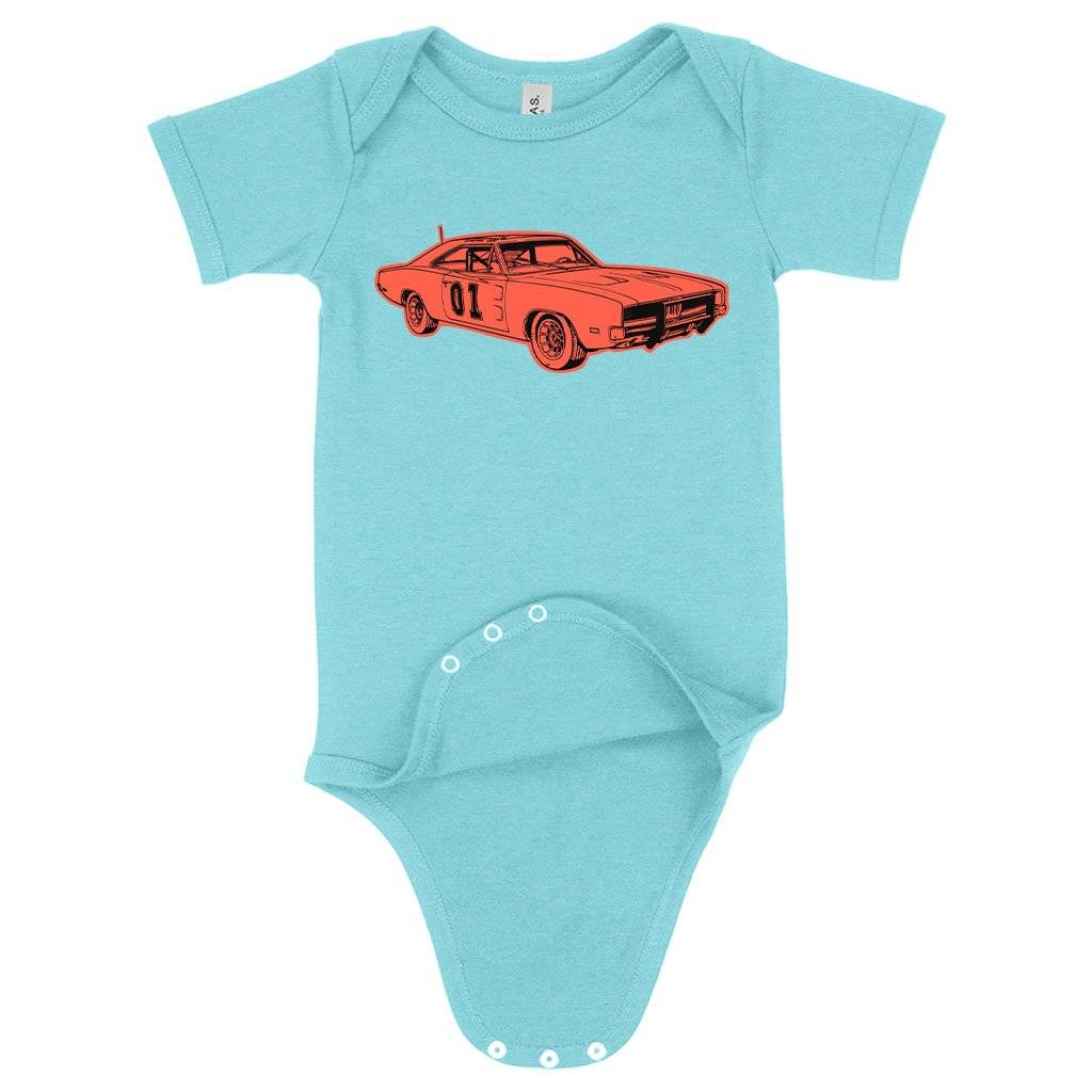76222-a83865.jpeg Baby General Lee Onesie - Car Onesie Baby Feeding Kids & Baby Color : Peach Triblend|Gray Triblend|Ice Blue Triblend