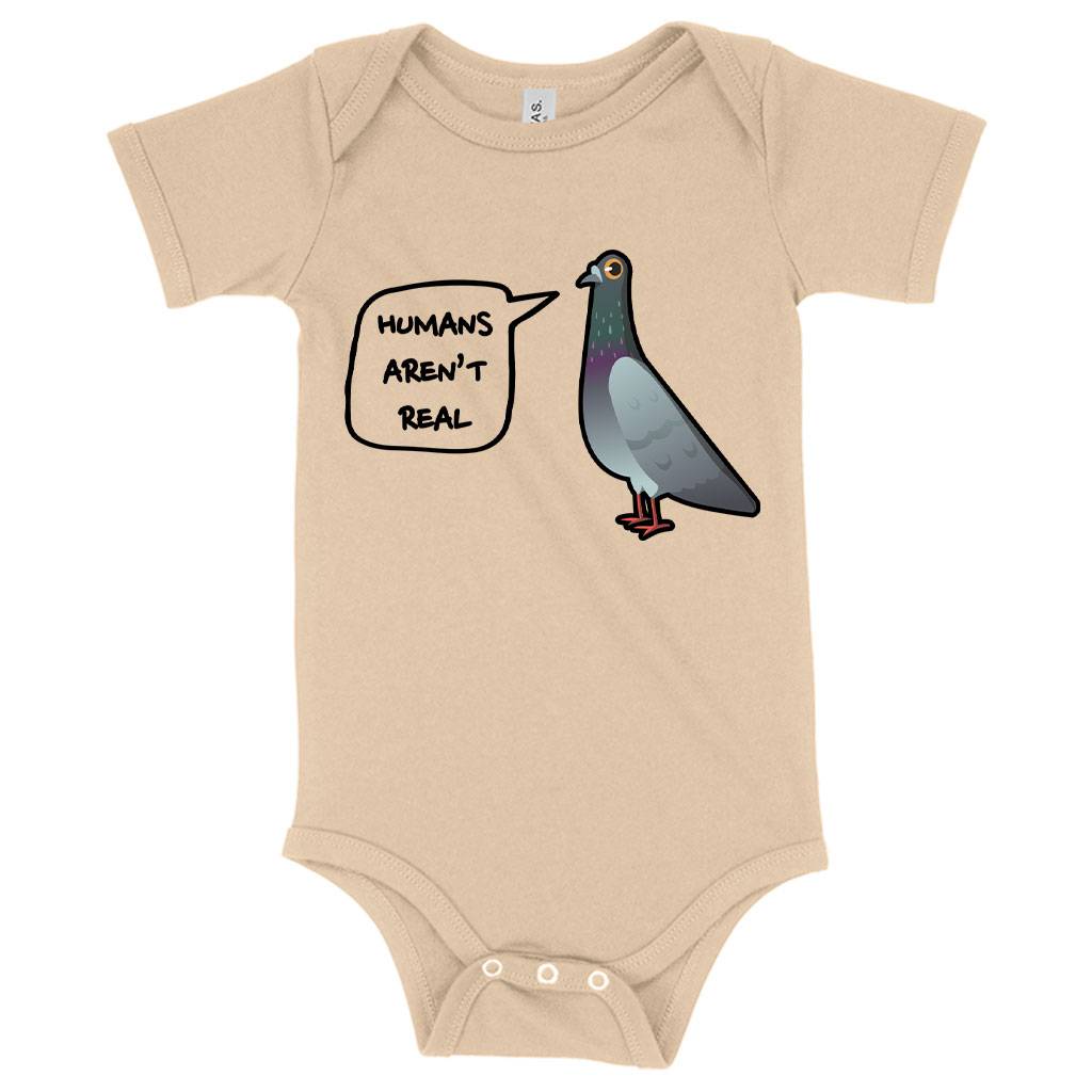 76235-ac37ef.jpeg Baby Jersey Humans Aren’t Real Onesie - Pigeon Onesie Baby Clothing Kids & Baby Color : White|Yellow|Heather Dust