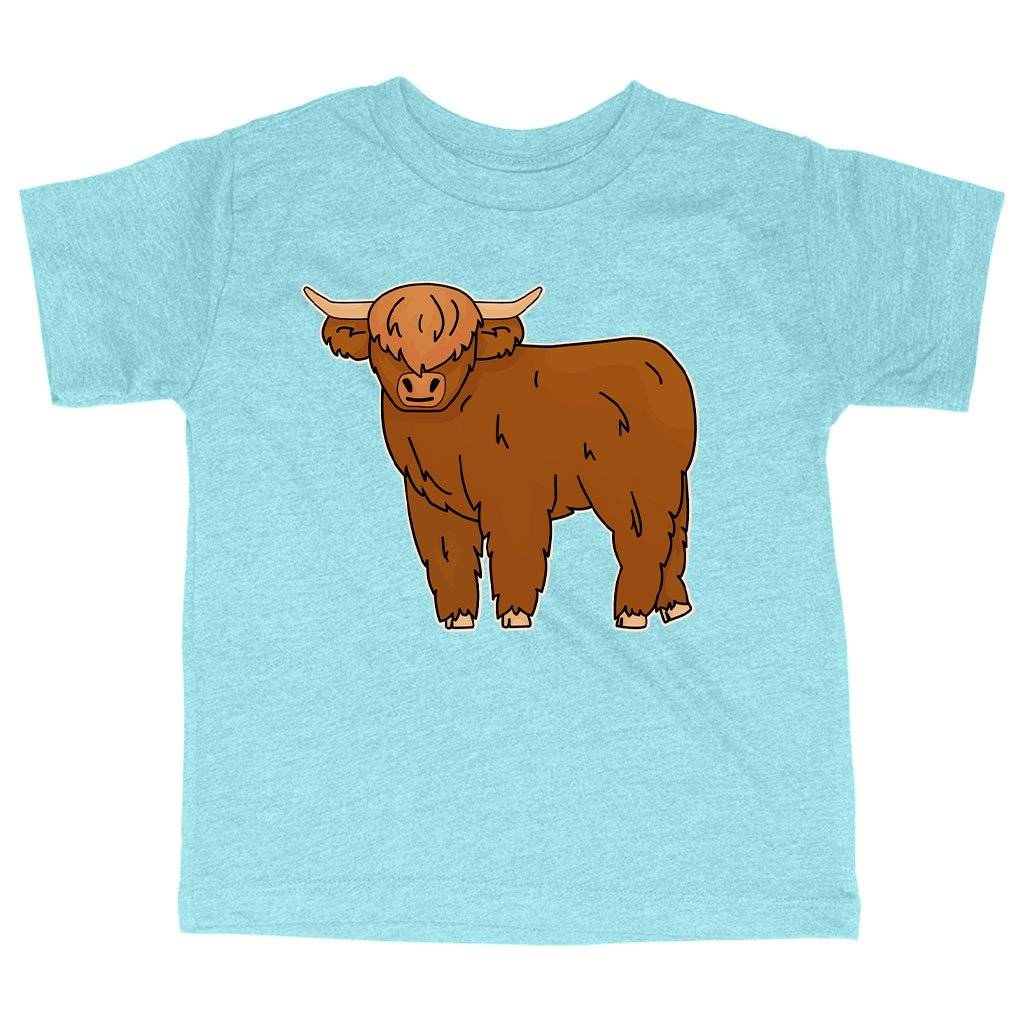 77443-8b59c9.jpeg Triblend Toddler Highland Cow T-Shirt - Cute Animal T-Shirt Kids & Baby Toddler Clothing Color : Ice Blue Triblend|Olive Triblend|Peach Triblend