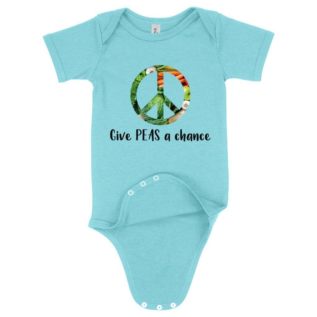77619-c986c4.jpeg Baby Give Peas a Chance Funny Vegan Onesie - Vegan Print Onesie - Vegetarian Funny Onesies Baby Clothing Kids & Baby Color : Peach Triblend|Ice Blue Triblend|Gray Triblend