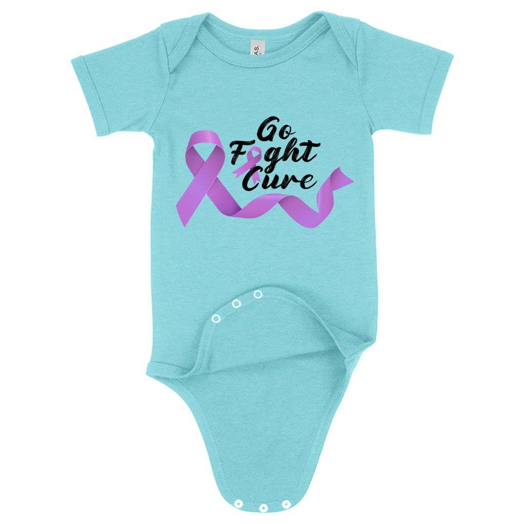 77623-174d6d.jpeg Baby Go Fight Cure Onesie - Fight Cancer Onesies - Cancer Awareness Onesie Baby Clothing Kids & Baby Color : Peach Triblend|Ice Blue Triblend|Gray Triblend