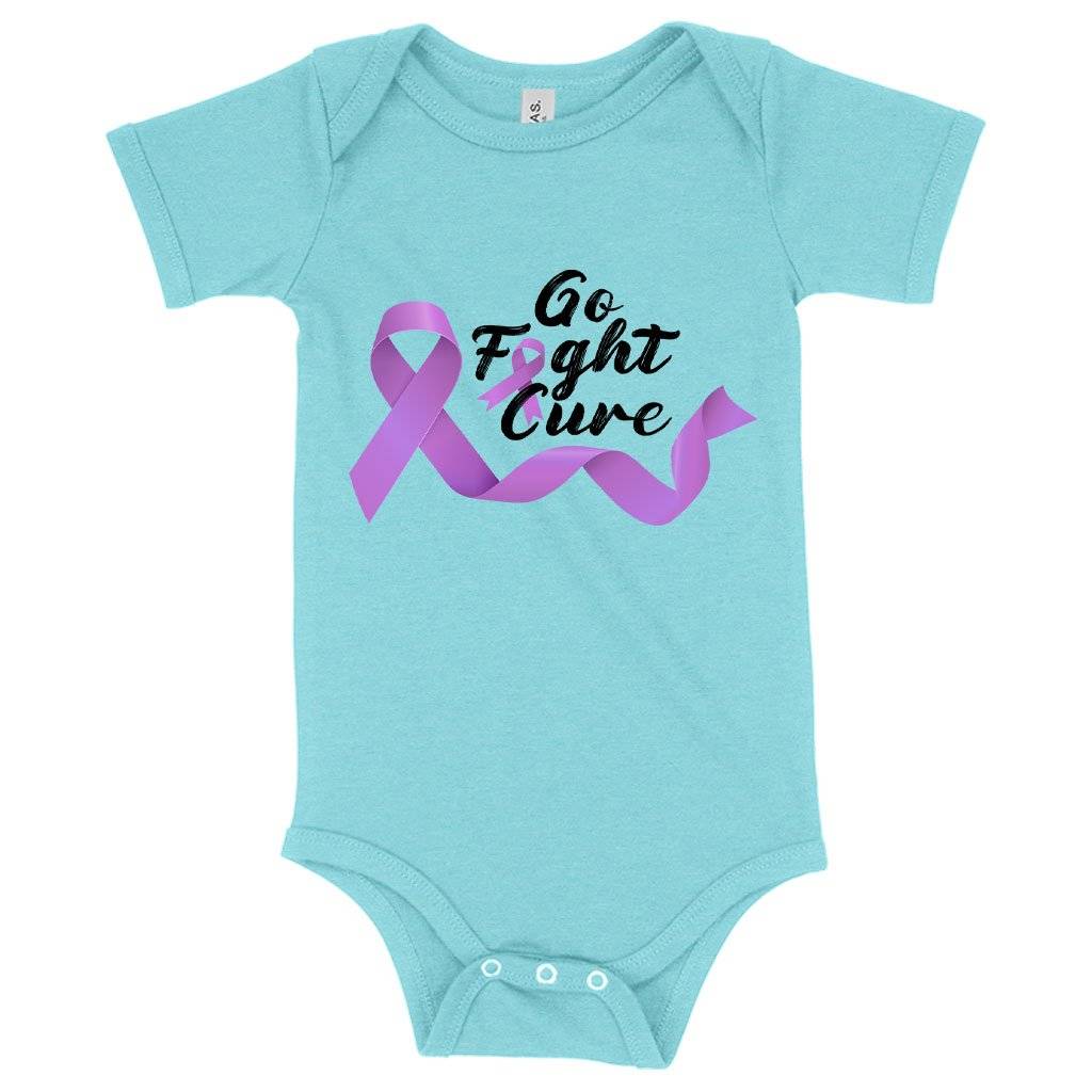 77623-4813b0.jpeg Baby Go Fight Cure Onesie - Fight Cancer Onesies - Cancer Awareness Onesie Baby Clothing Kids & Baby Color : Peach Triblend|Ice Blue Triblend|Gray Triblend