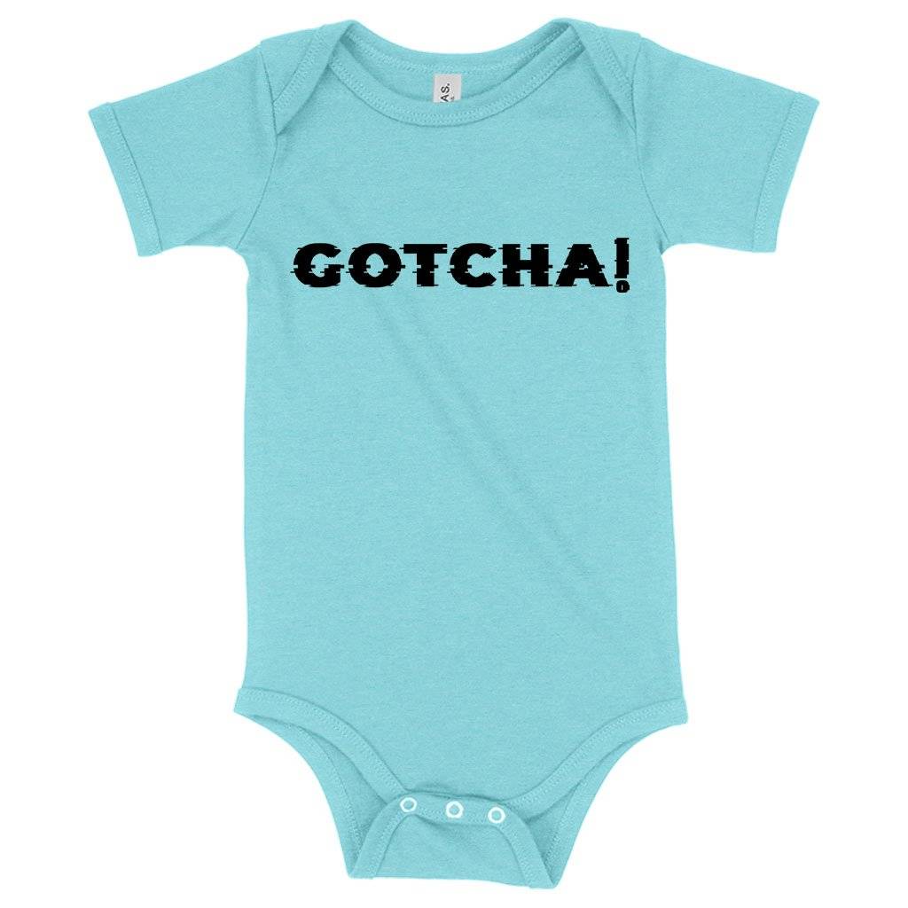 77631-c8ddc4.jpeg Baby Gotcha Onesie - Graphic Onesie Baby Clothing Kids & Baby Color : Peach Triblend|Mauve Triblend|Ice Blue Triblend
