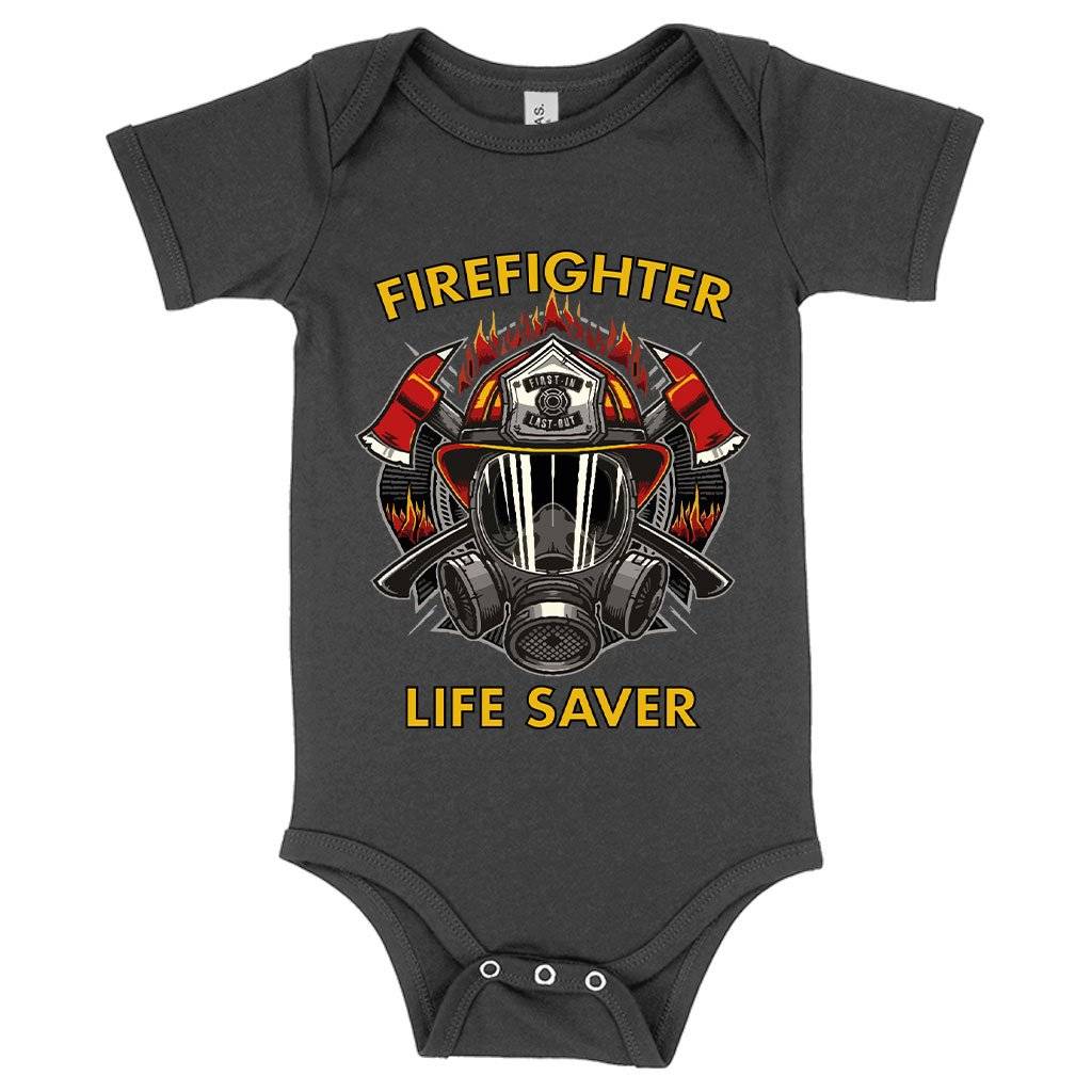 77644-7d8ebe.jpeg Baby Jersey Firefighter Life Saver Onesie - Firefighter Design Onesie - Firefighter Apparel Baby Clothing Kids & Baby Color : White|Asphalt|Heather Columbia Blue