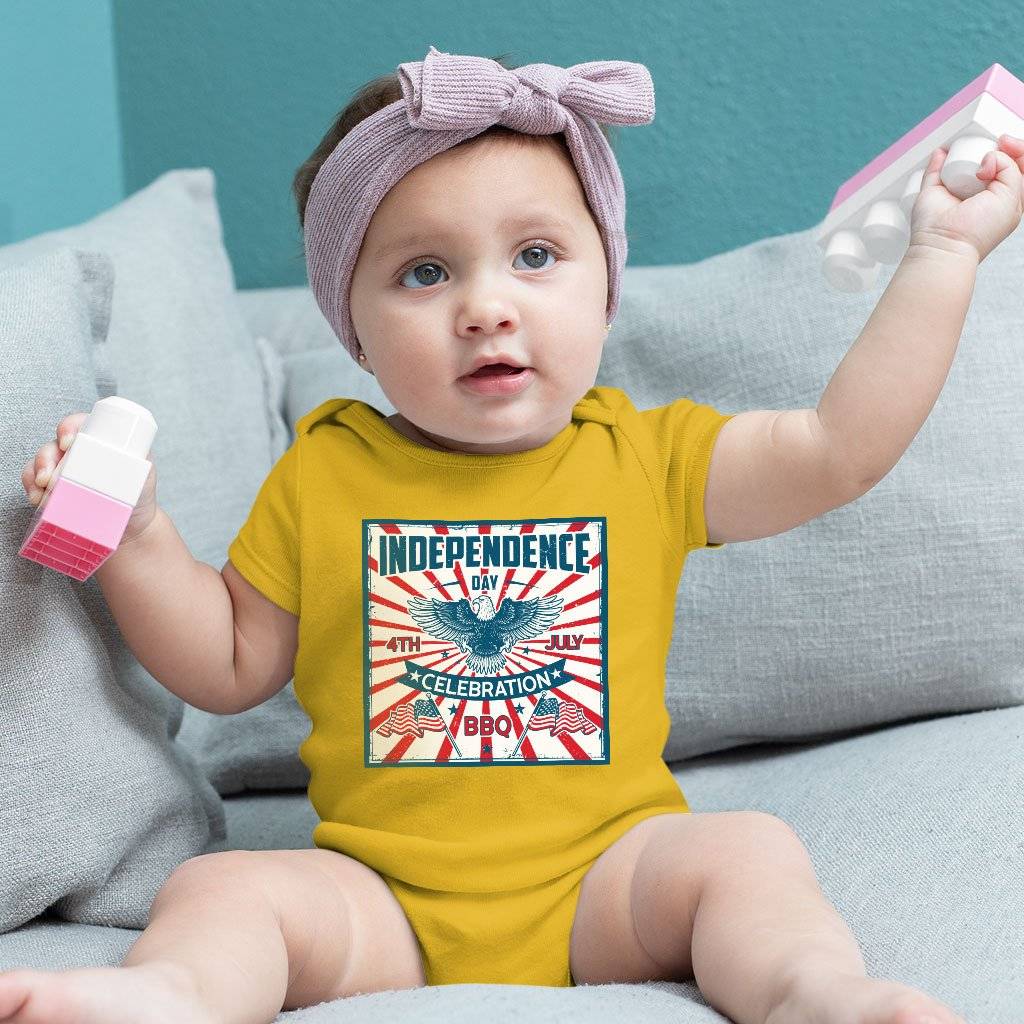 78515-731d98.jpeg Baby Jersey Independence Day Celebration Onesie - Vintage Independence Day Onesie - Patriotic Onesie Baby Clothing Kids & Baby Color : Yellow|Pink|Heather Columbia Blue