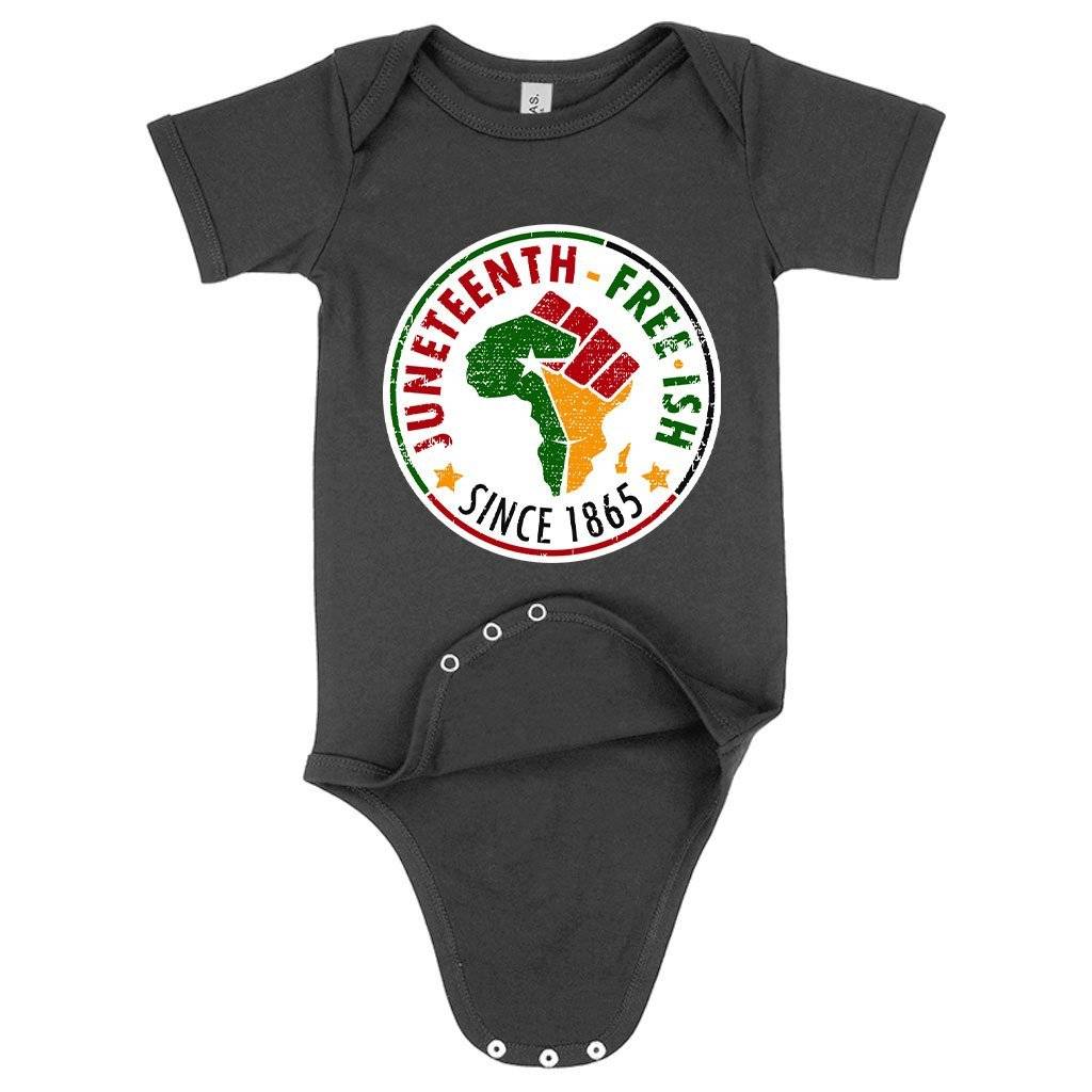 78517-188de1.jpeg Baby Jersey Free-ish Juneteenth Onesie - Juneteenth Clothes Baby Clothing Kids & Baby Color : Heather Dust|Pink|Asphalt