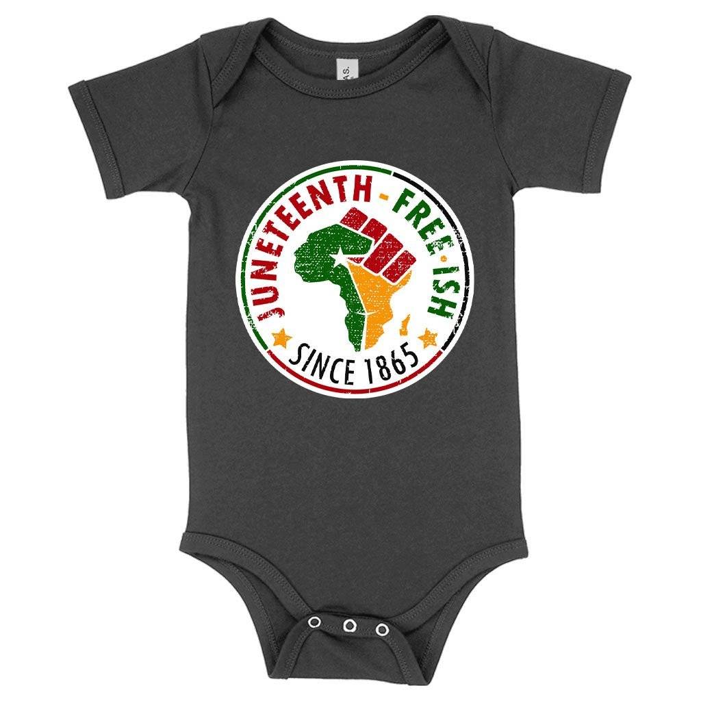 78517-592c6b.jpeg Baby Jersey Free-ish Juneteenth Onesie - Juneteenth Clothes Baby Clothing Kids & Baby Color : Heather Dust|Pink|Asphalt